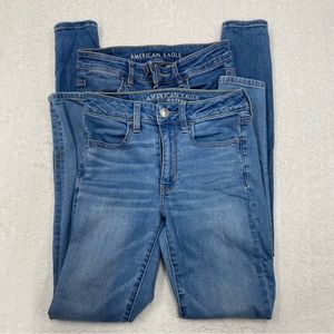 Lot / Bundle of 2 Petite / Short Hi-Rise Denim Jegging Jeans